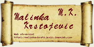 Malinka Krstojević vizit kartica